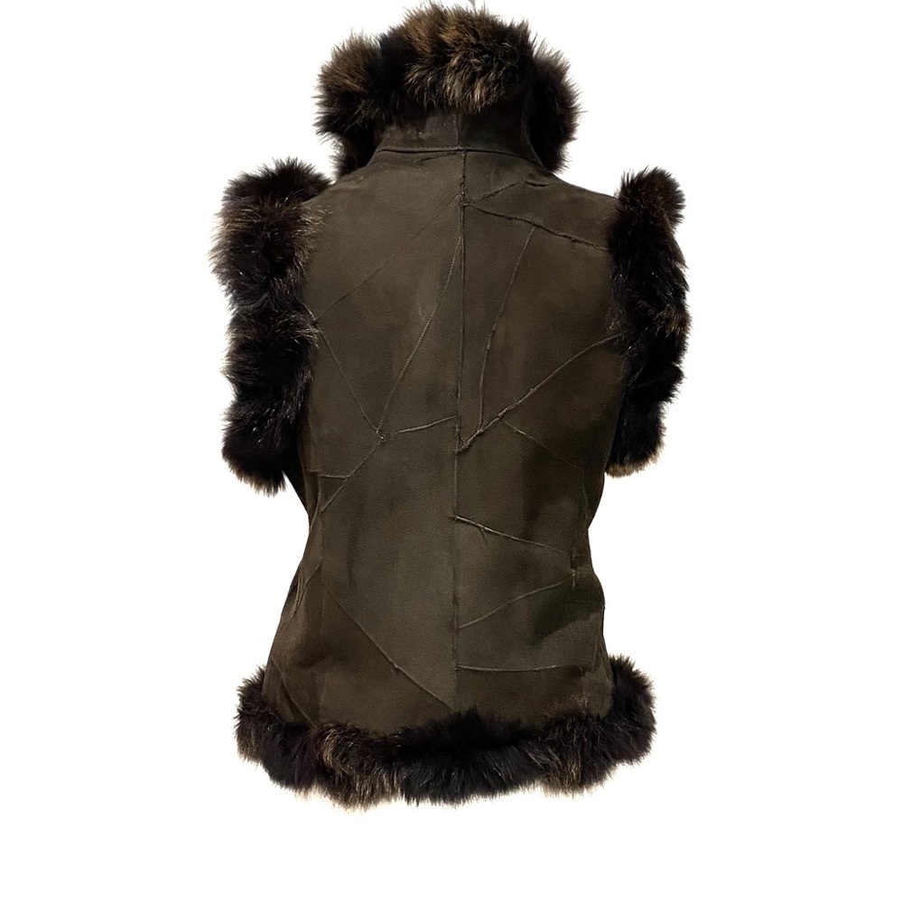 BELLE FARE Layering Dyed Brown Fox Fur Vest Size S $875 - Picture 5 of 8